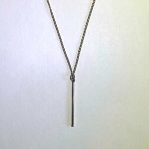 Dainty silver bar pendant necklace